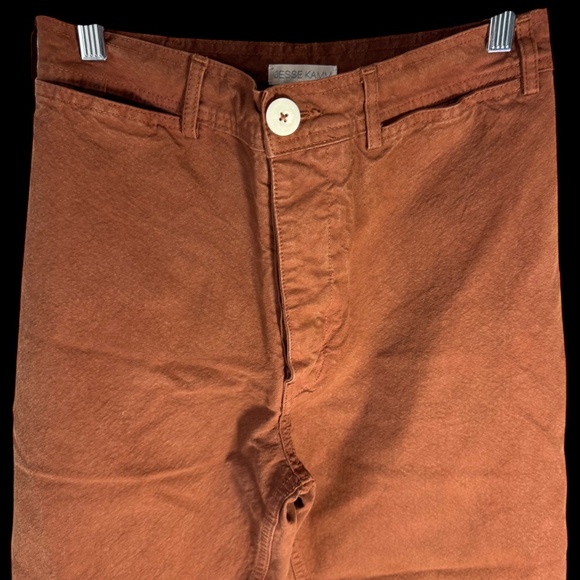 Jesse Kamm The Sailor 100% Organic Cotton Canvas Pants Clay Tapered Leg Sz 10 - Picture 5 of 8